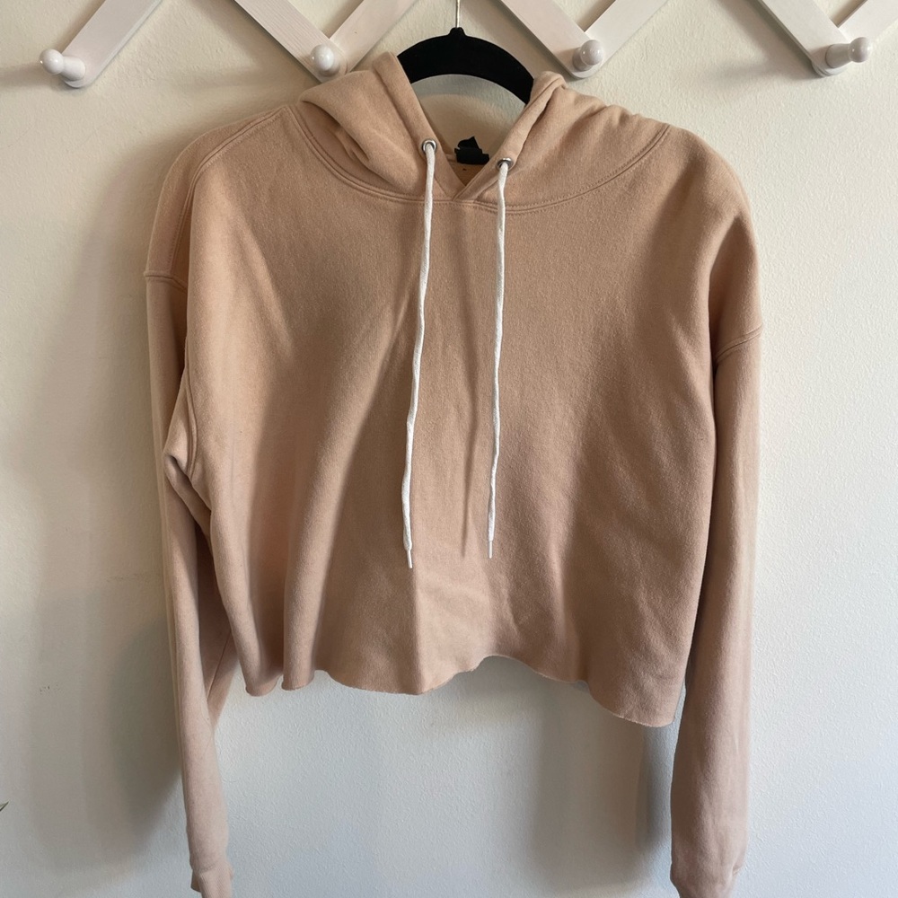 Faded pink cropped hoodie